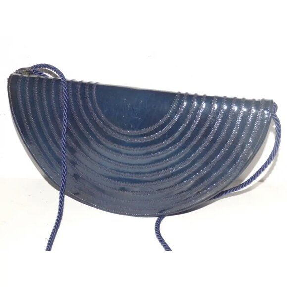 Fendi Navy Leather Stylized Fan 2-way Crossbody or Clutch - Picture 6 of 11